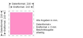Loseblatt 210 x 210 mm Produktskizze