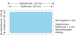 Notizblock DIN lang 98 x 210 Produktskizze
