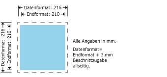Notizblock 210 x 210 mm Produktskizze