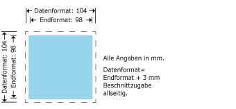 Notizblock 98 x 98 mm Produktskizze