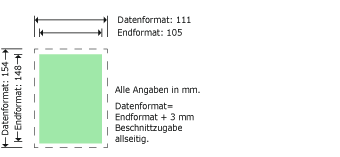 Softcover DIN A6 hoch Produktskizze