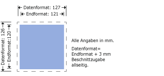 CD-Covercard, 121 x 120 mm Produktskizze