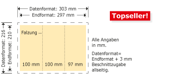 DIN lang hoch, 100 x 210, Topseller Produktskizze