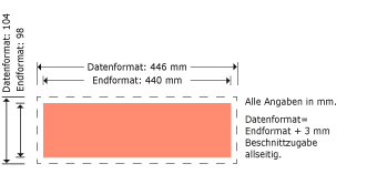 Kalender, Wire-O Bindung, 98 x 440 Produktskizze