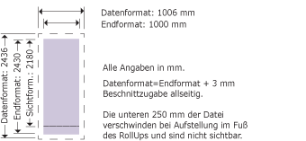 RollUp 2, 100 cm breit Produktskizze