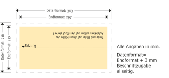 Tischaufsteller 297 x 105 mm, quer Produktskizze