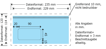 Briefh&uuml;lle, 229 x 114 mm, mit Fenster Produktskizze