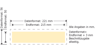 Lesezeichen 50 x 215 mm Produktskizze