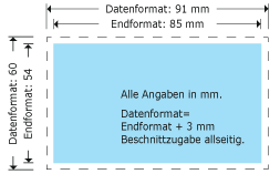 Visitenkarten, 1-seitig, Laserschnitt Produktskizze