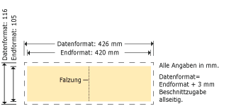 Klappkarten,  210 x 105, Laserschnitt Produktskizze